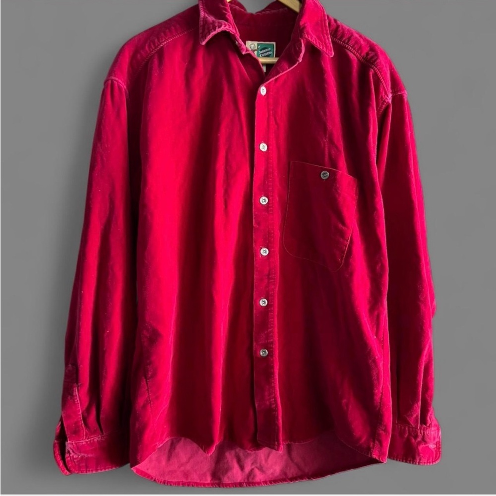 Vintage VELVET Red Johnny Cotton button up shirt Size M